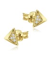 Triangular Prism Shaped With CZ Stone Silver Ear Stud STS-5530